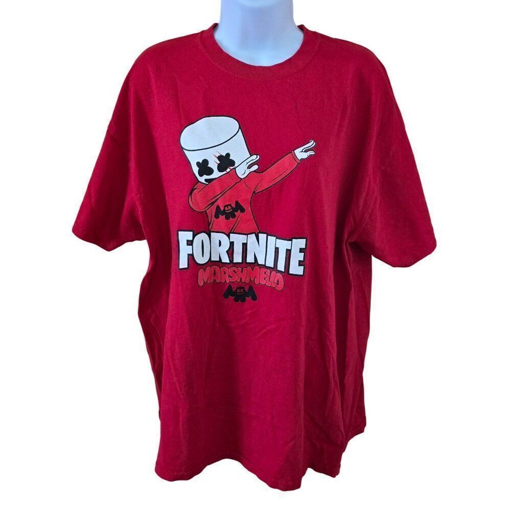Fortnite Marshmello Dab Red Men’s T-Shirt New York XL Cotton